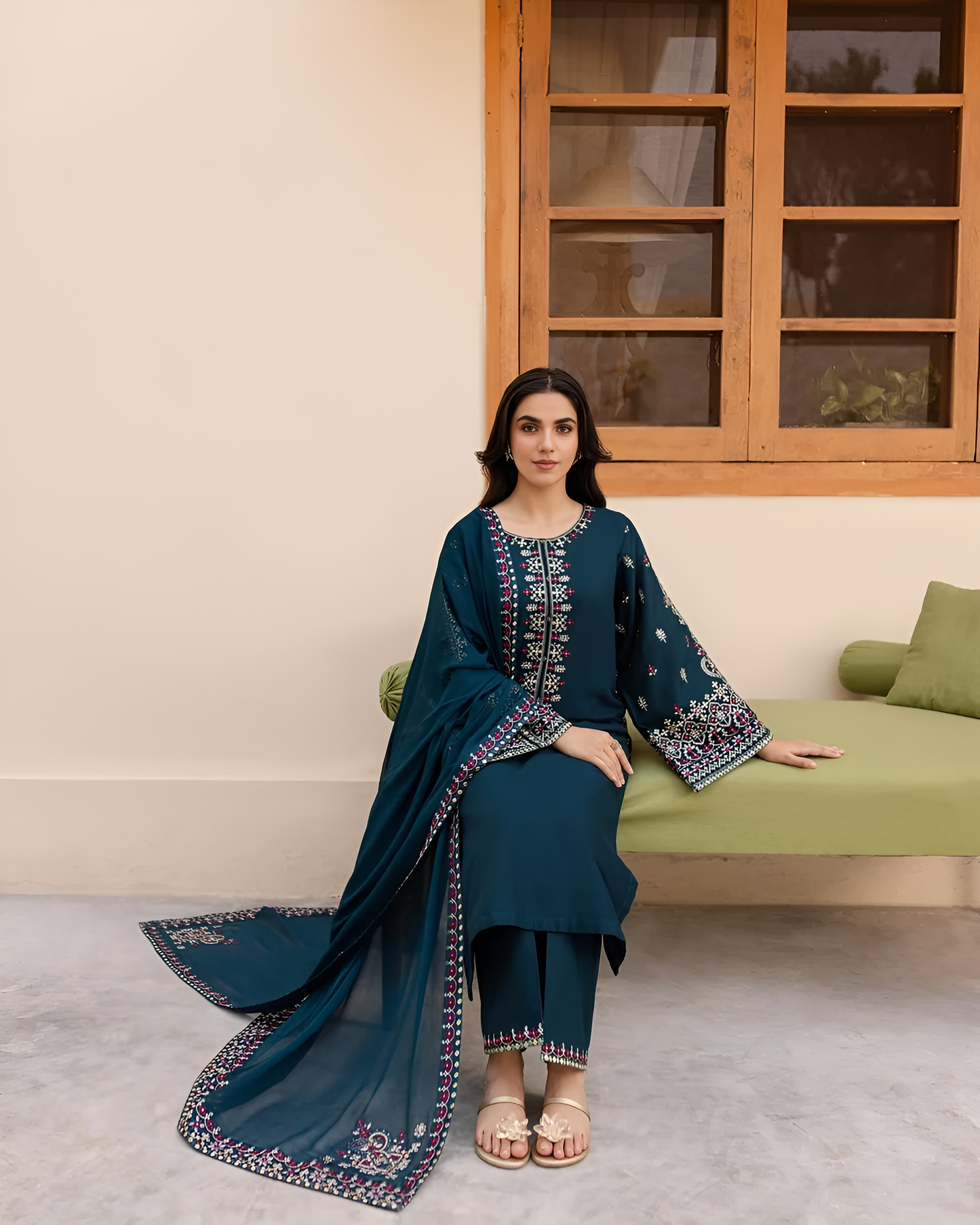 Poshak Villa Embroidered 3 Piece Lawn Suit PV-3270