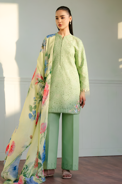 Zara Shahjahan Embroidered Lawn 3 Piece PV-088