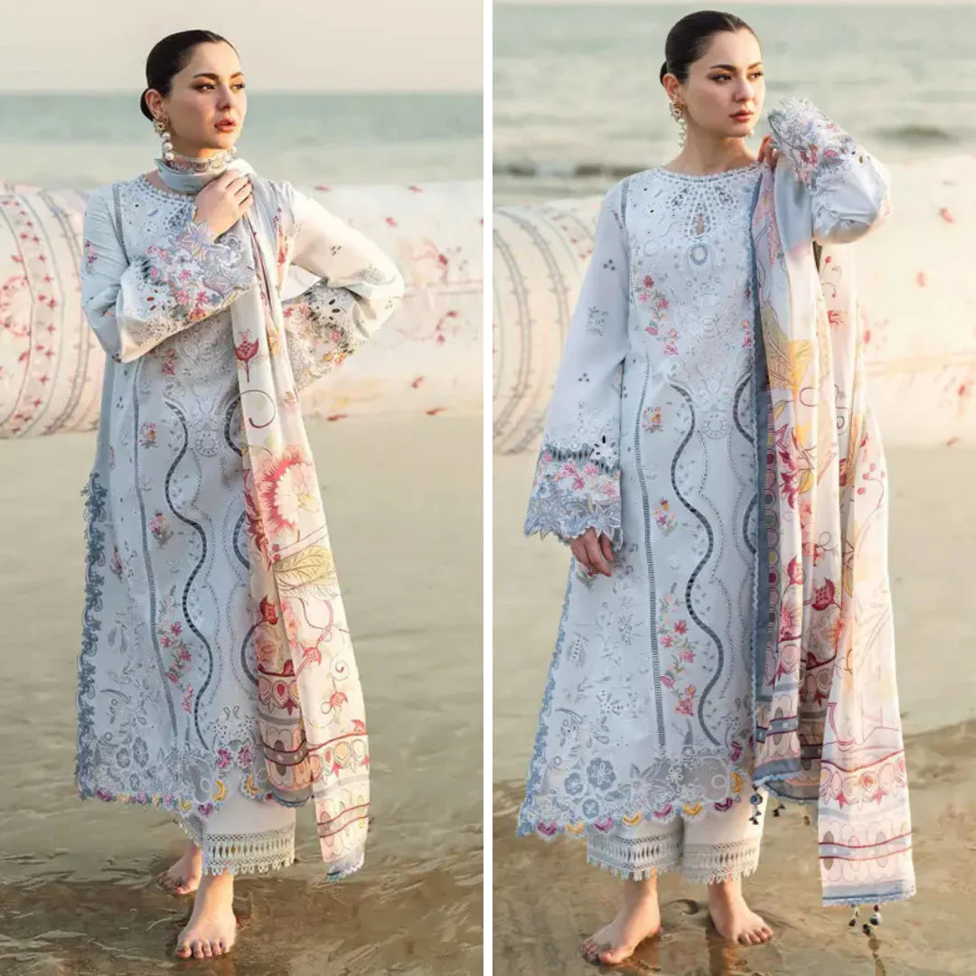 Qalamkar Chikenkari Embroidered 3 Piece Lawn PV-575