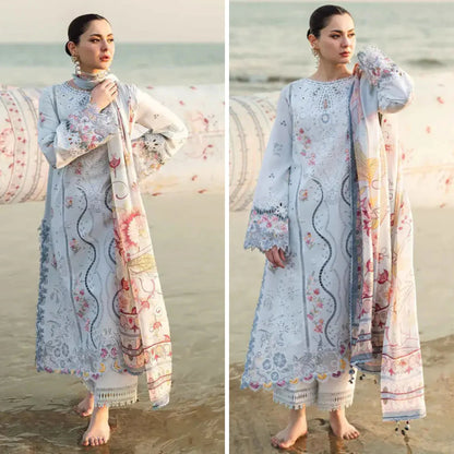 Qalamkar Chikenkari Embroidered 3 Piece Lawn PV-575