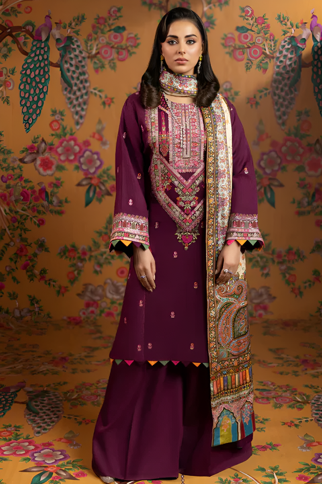Poshak Villa Embroidered lawn 3 Piece PV-3022