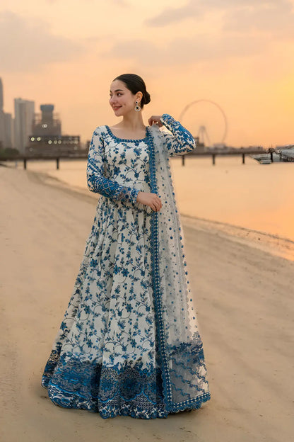 Faiza Saqlain Embroidered Lawn 3 Piece Frock PV-099