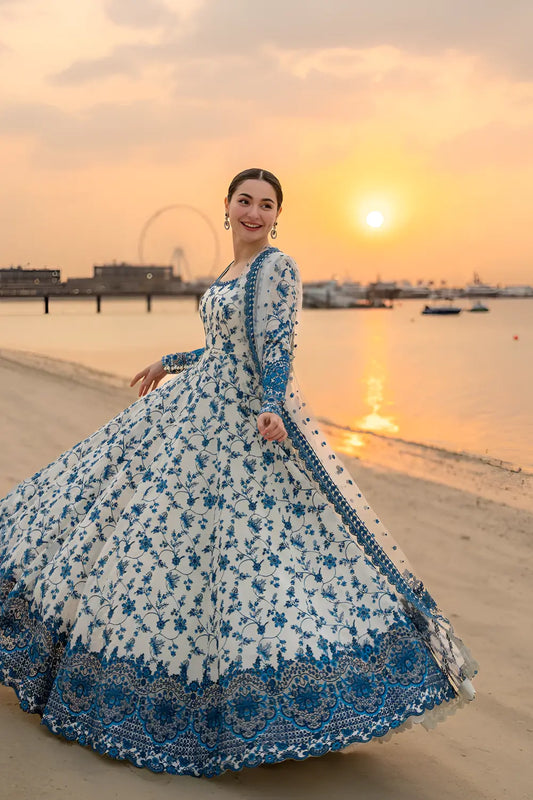 Faiza Saqlain Embroidered Lawn 3 Piece Frock PV-099