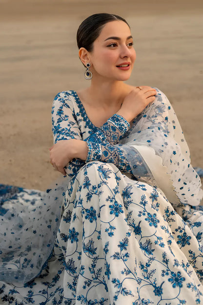 Faiza Saqlain Embroidered Lawn 3 Piece Frock PV-099