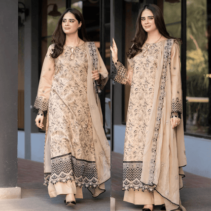 Jade 3 Piece Lawn Chickenkari Embroidered Suit PV-581