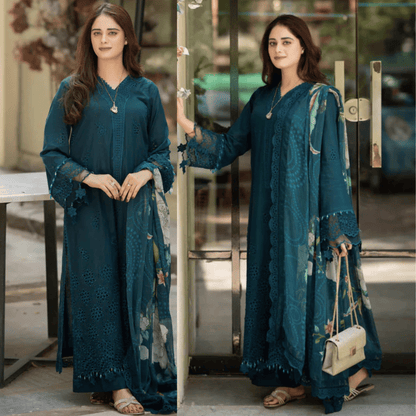 Mushq 3 Piece Lawn Embroidered Suit PV-588