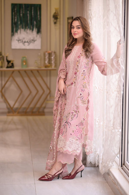 Poshak Villa Embroidered Lawn 3 Piece PV-4034