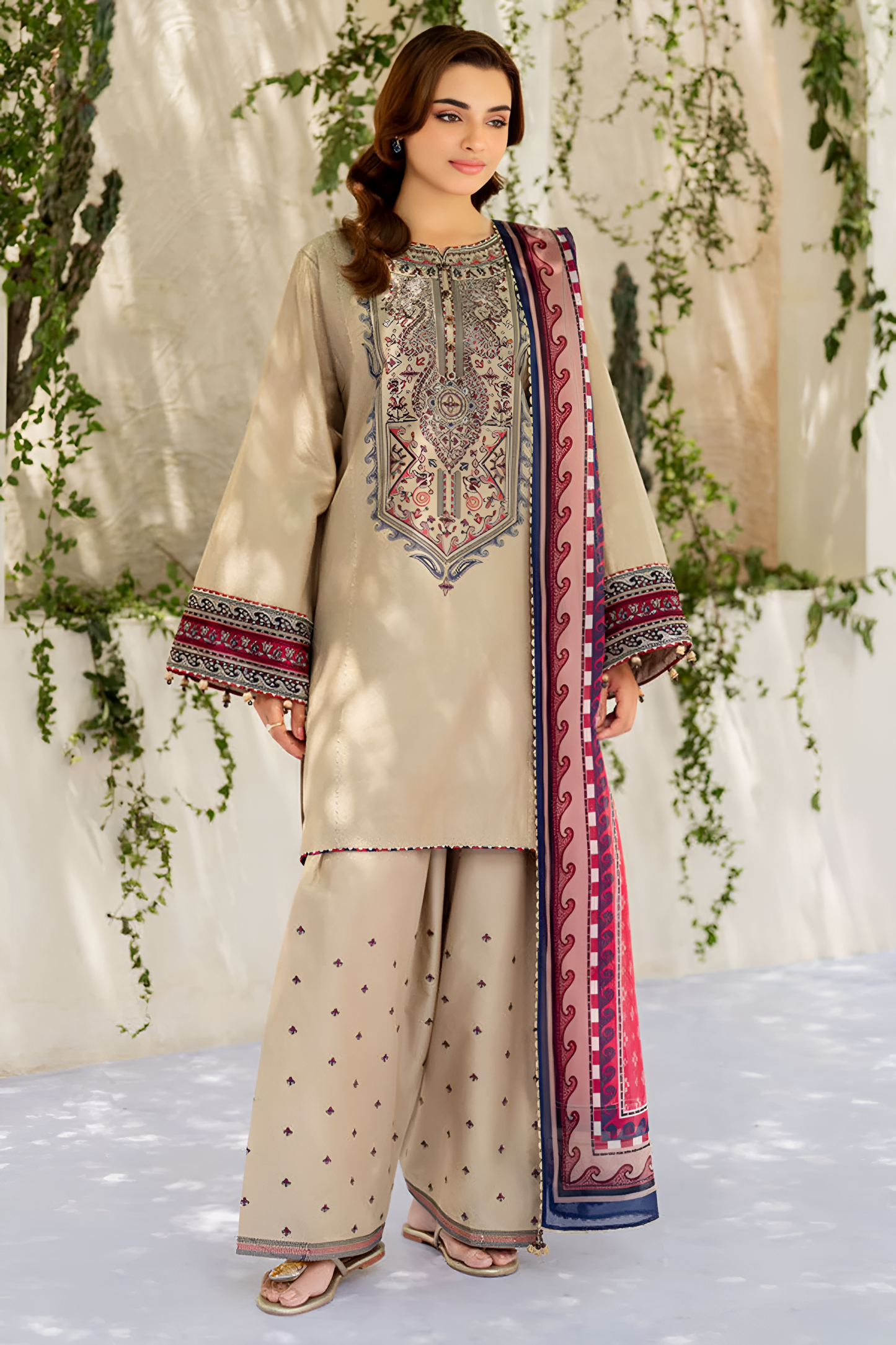 Poshak Villa 3 Piece Embroidered Lawn PV-1013
