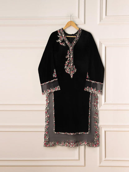 Poshak Villa Embroidered Micro Velvet 3 Piece D-2015