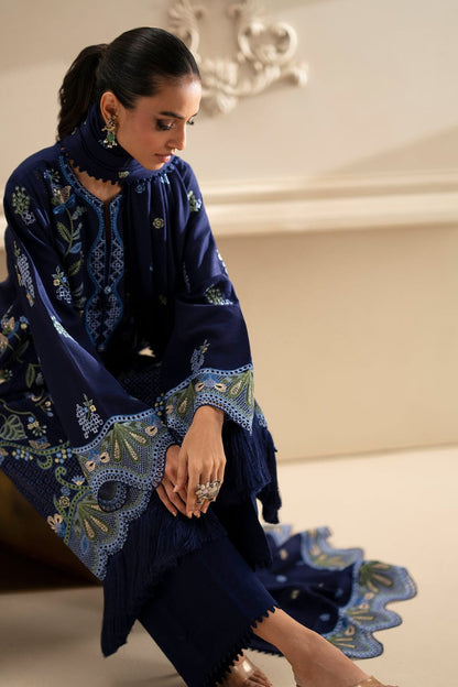 Poshak Villa 3 Piece Embroidered Dhanak | D-0414