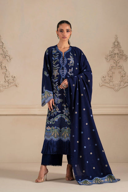 Poshak Villa 3 Piece Embroidered Dhanak | D-0414