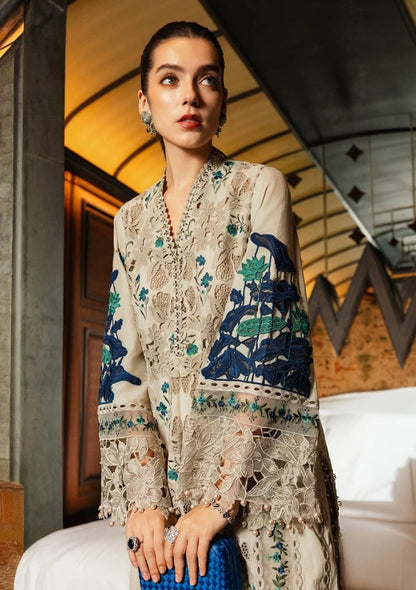 Poshak Villa 3 Piece Embroidered Dhanak | D-0410
