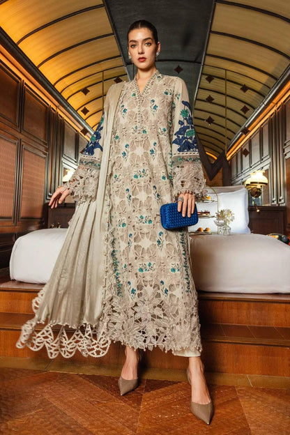 Poshak Villa 3 Piece Embroidered Dhanak | D-0410