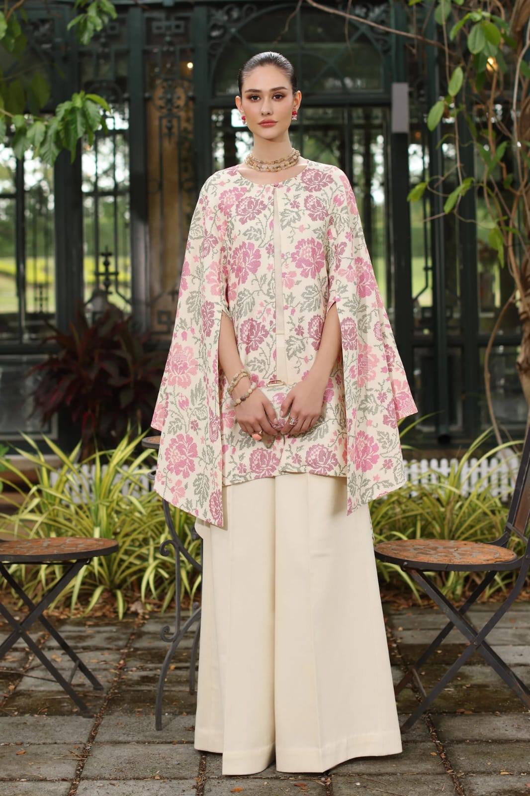 Poshak Villa 3 Piece Embroidered Dhanak | D-0402