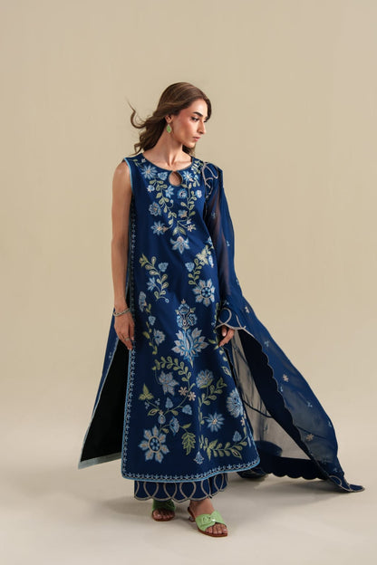 Poshak Villa 3 Piece Embroidered Dhanak | D-0404