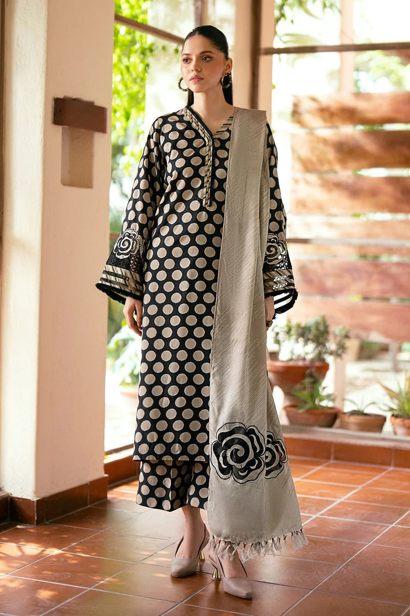 Khaddar 3-Piece Embroidered Dress D-11015