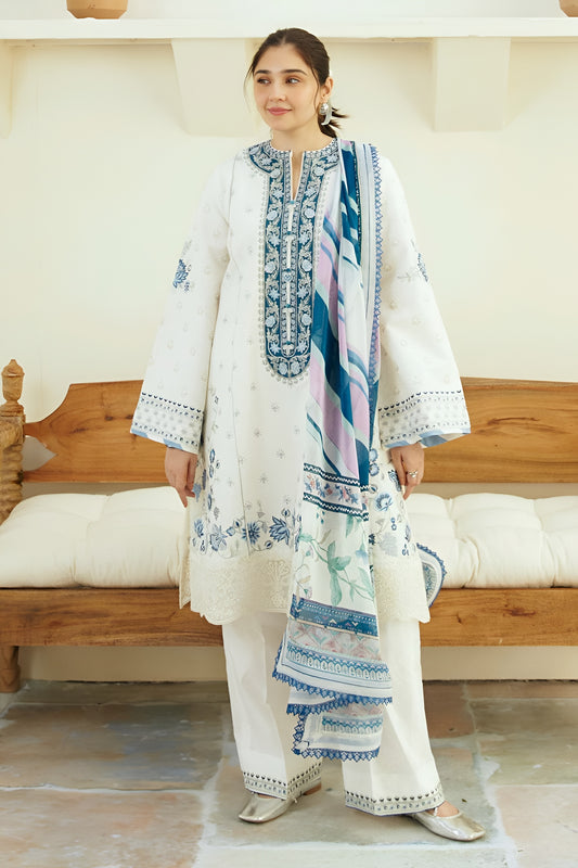 Zara Shahjahan Embroidered Lawn 3 Piece PV-033