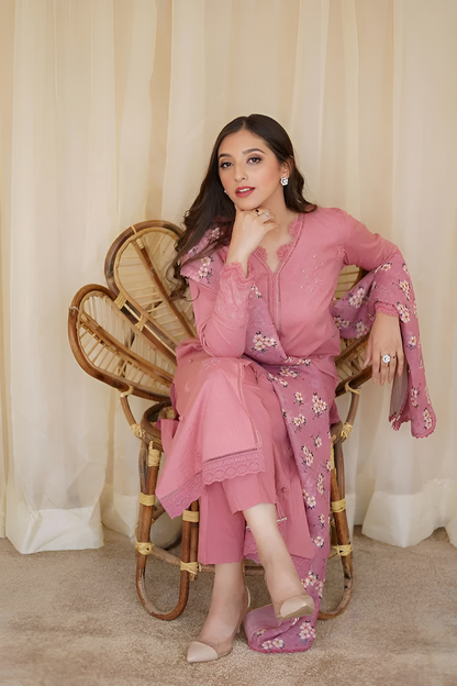 Poshak Villa 3 Piece Lawn Embroidered Suit PV-010