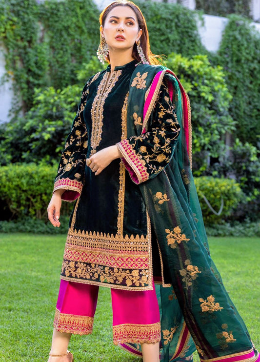 736 Embroidered Velvet Dress