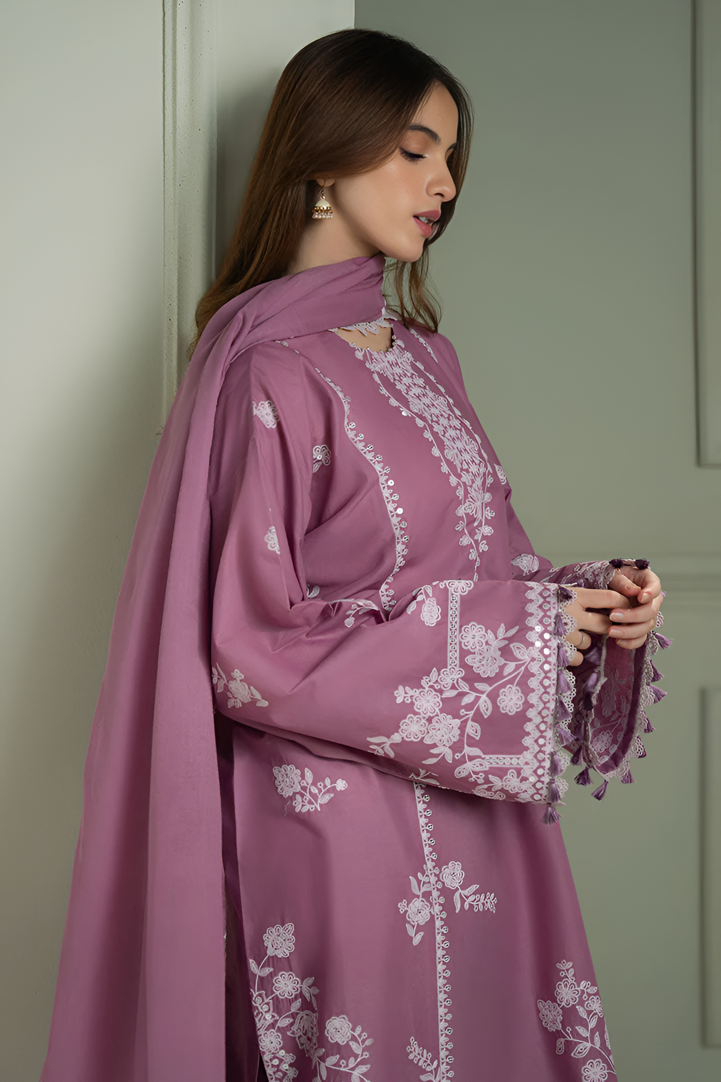 Cross Stitch 3 Piece Lawn Embroidered PV-1014