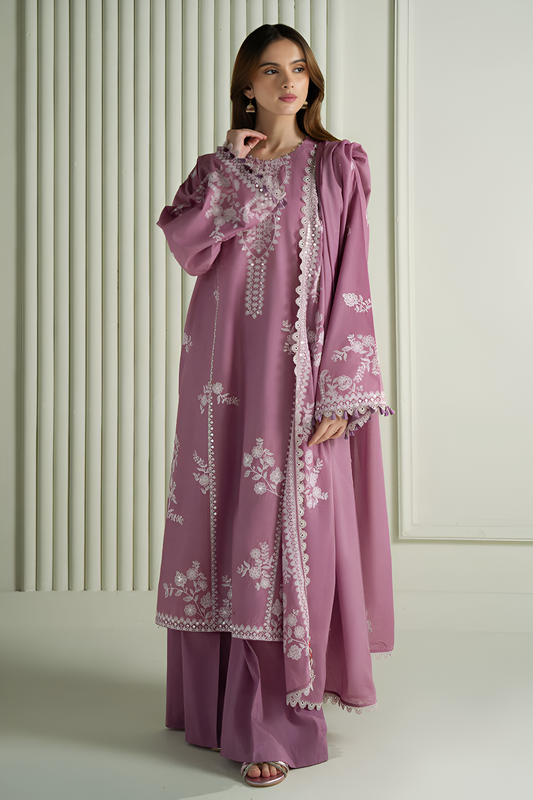 Cross Stitch 3 Piece Lawn Embroidered PV-1014