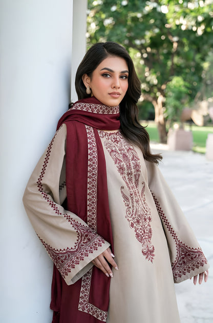 Baroque Lawn 3 Piece Embroidered PV- 1002