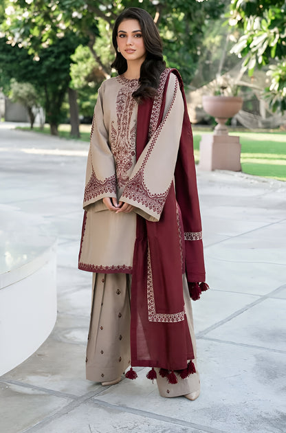 Baroque Lawn 3 Piece Embroidered PV- 1002