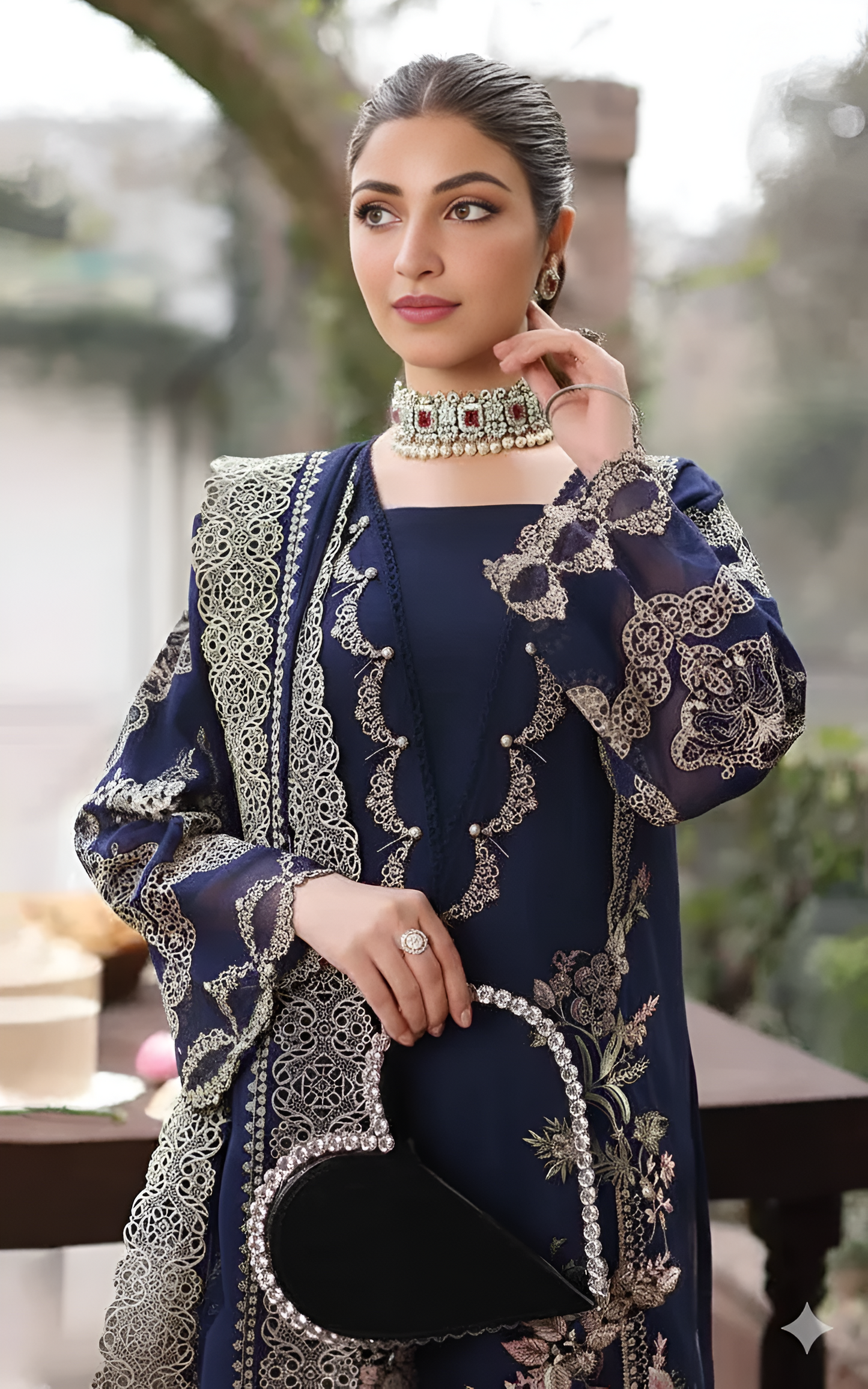 Poshak Villa Embroidered Lawn 3 Piece PV-4033