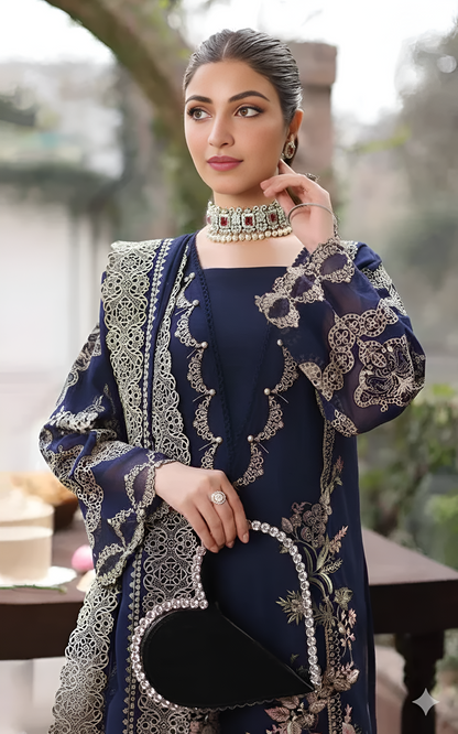 Poshak Villa Embroidered Lawn 3 Piece PV-4033