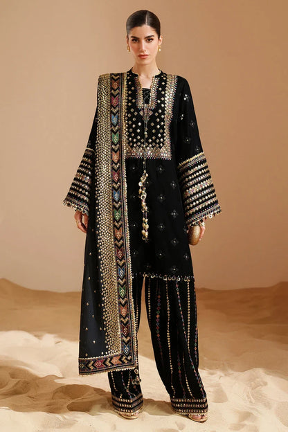 Poshak Villa Embroidered Micro Velvet 3 Piece D-2020