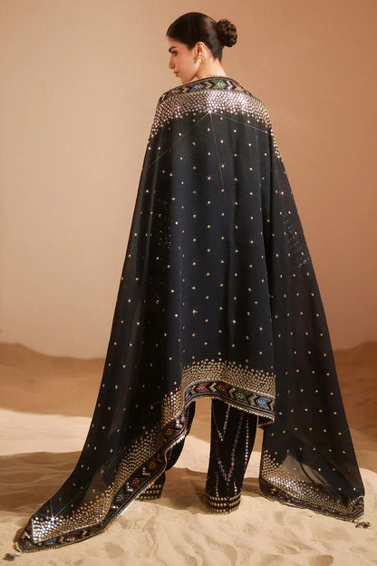 Poshak Villa Embroidered Micro Velvet 3 Piece D-2020