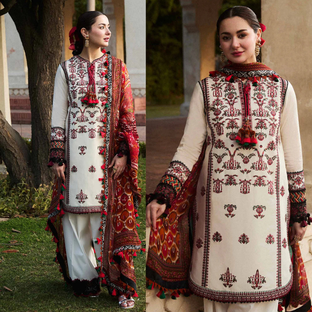 Hussain Rehar 3 Piece Embroidered Lawn PV-600